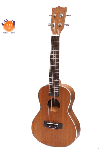 Ukulele gỗ viền trắng size 23