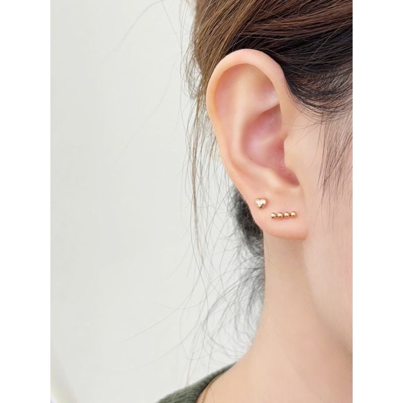 [ancafe.shop]1 chiếc hoa tai vàng 14k thanh bi,chuôi tròn