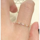 [ancafe.shop]Nhẫn bạc nữ đá màu nửa vòng nhẫn