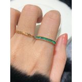 [ancafe.shop]Nhẫn ngón trỏ đá xanh, thanh lịch, hàn quốc