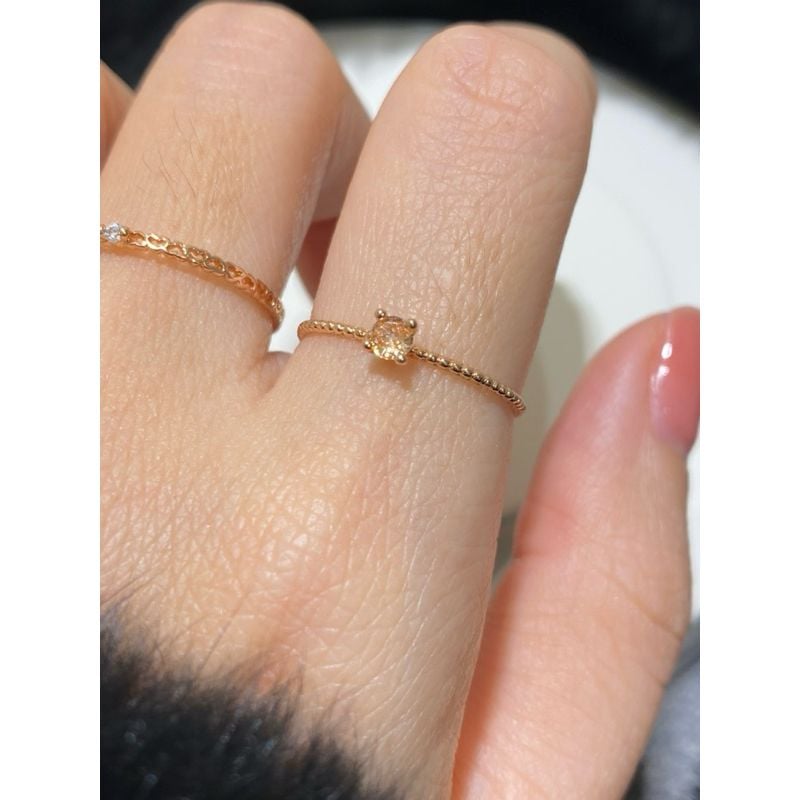 [ancafe.shop]Nhẫn đá cam, tim rỗng đính đá thanh lịch