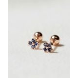 [ancafe.shop]hoa tai vàng 14k,hoa 4 lá xanh,chuôi tròn (ER-GLD-060)