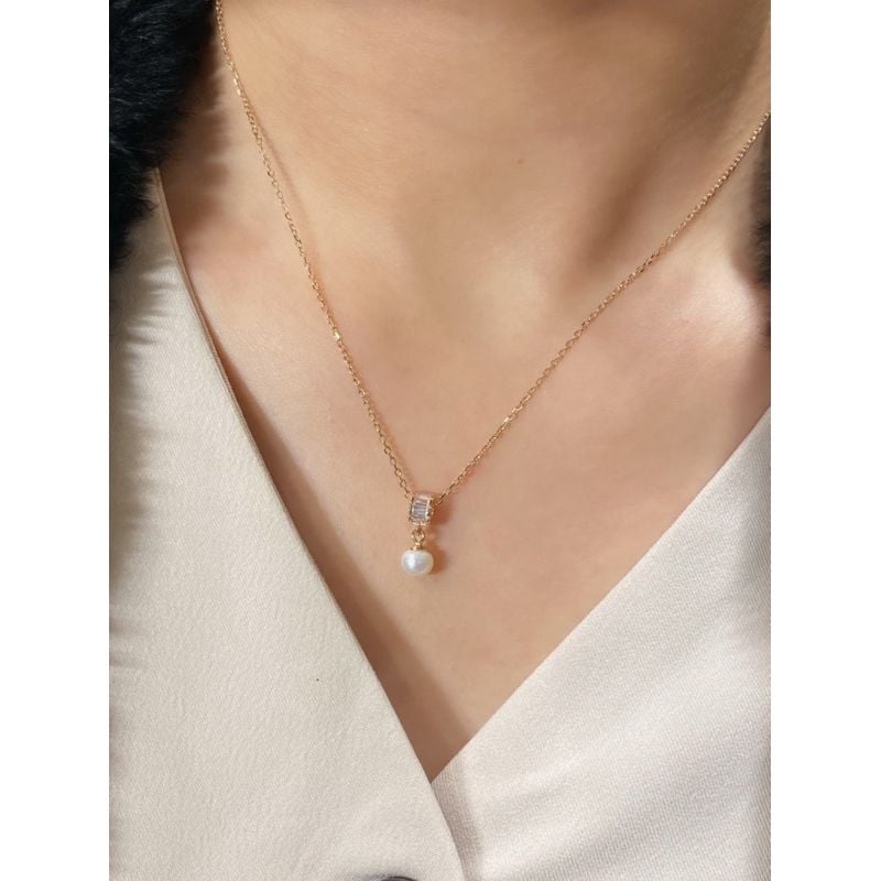 [ancafe.shop]Dây chuyền thanh lịch, ngọc trắng