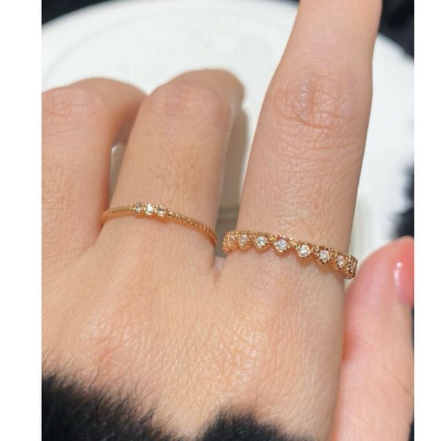 [ancafe.shop]Nhẫn tim đá, thanh lịch, hàn quốc