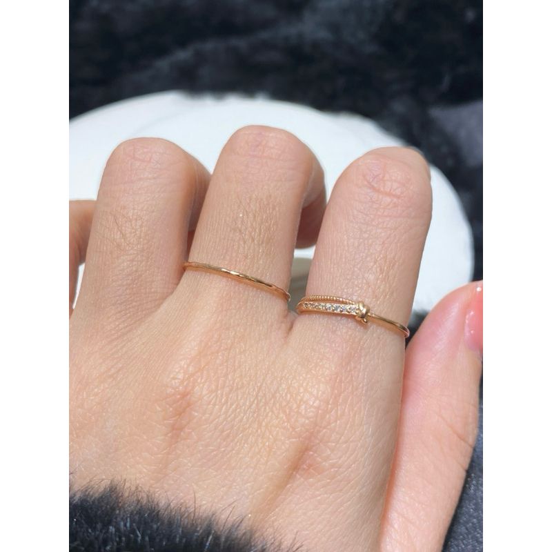 [ancafe.shop]Nhẫn ngón trỏ thắt nút đá, lấp lánh