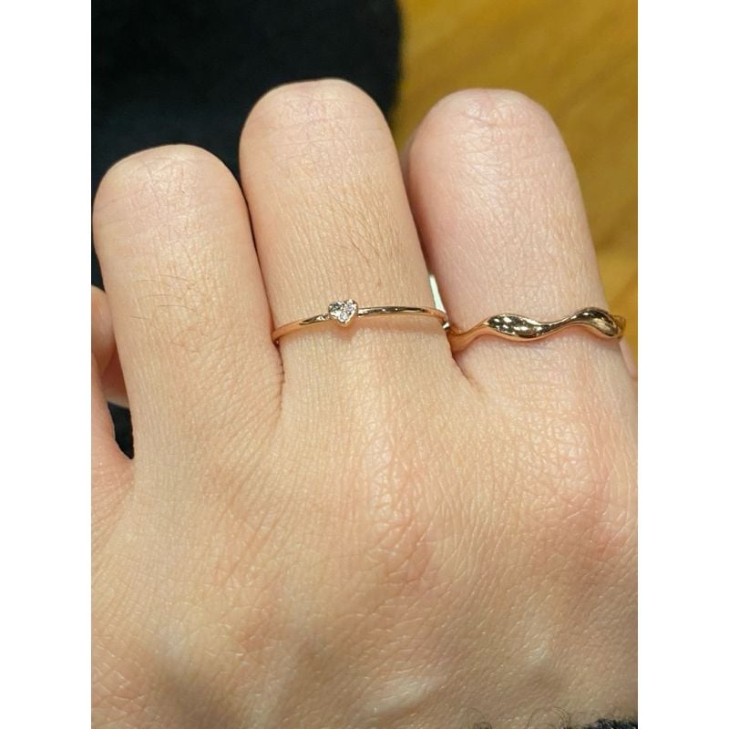 [ancafe.shop]Nhẫn sóng trơn, thanh lịch, hàn quốc