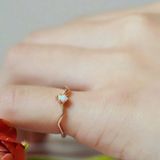 [ancafe.shop]Nhẫn bạc nữ,đá xanh,sóng,ngón út