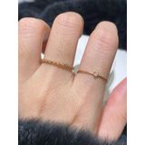 [ancafe.shop]Nhẫn ngón trỏ tim nhỏ, ngón giữa nhiều đá mảnh mai, thanh lịch