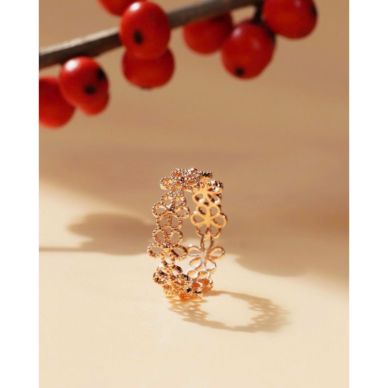 [ancafe.shop]Nhẫn bạc nữ hoa đáng yêu,thanh lịch