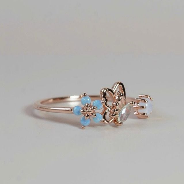 [ancafe.shop]Nhẫn nữ hở freesize bướm hoa