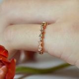 [ancafe.shop]Nhẫn bạc nữ-nơ xen kẽ,thanh lịch,ngón út