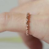 [ancafe.shop]Nhẫn bạc nữ,ngón út,đá xen kẽ tim,thanh lịch