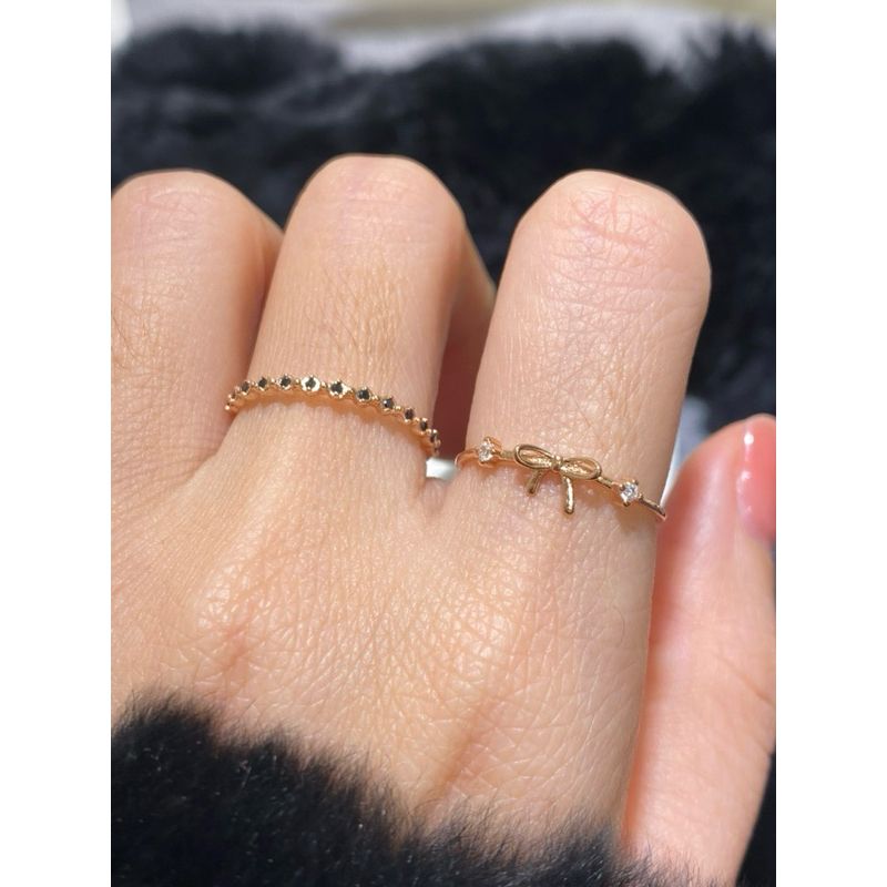 [ancafe.shop] Nhẫn, nơ, đính đá, xinh xắn, nữ tính, thanh lịch