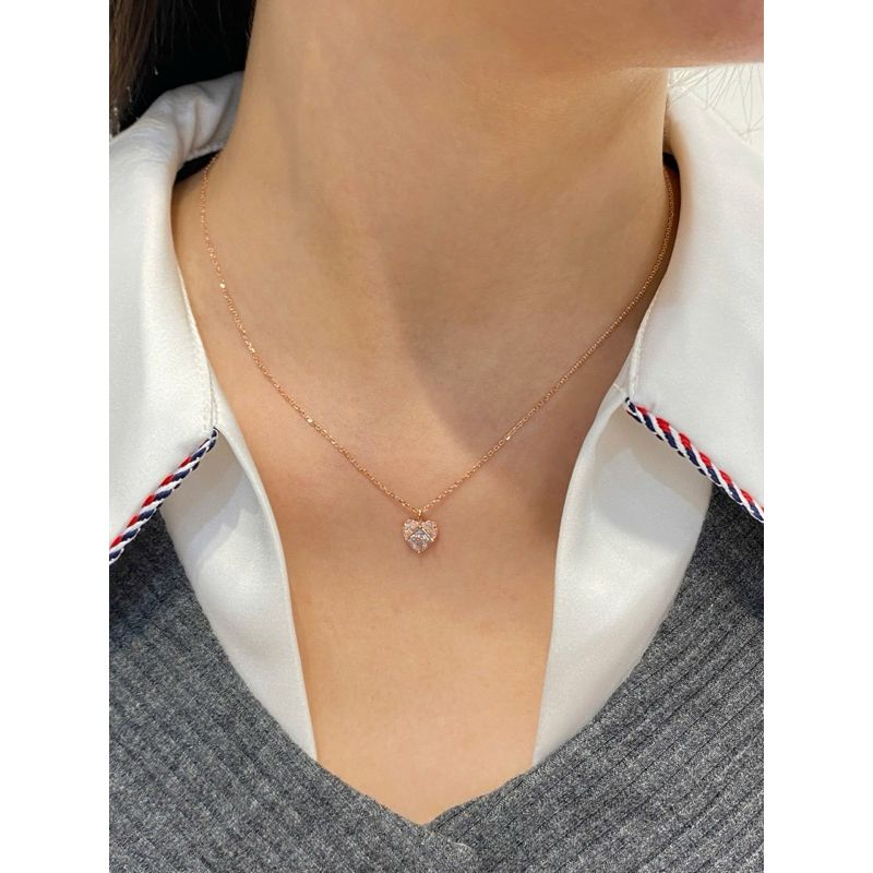 [ancafe.shop]Dây chuyền trái tim bạc mạ hồng