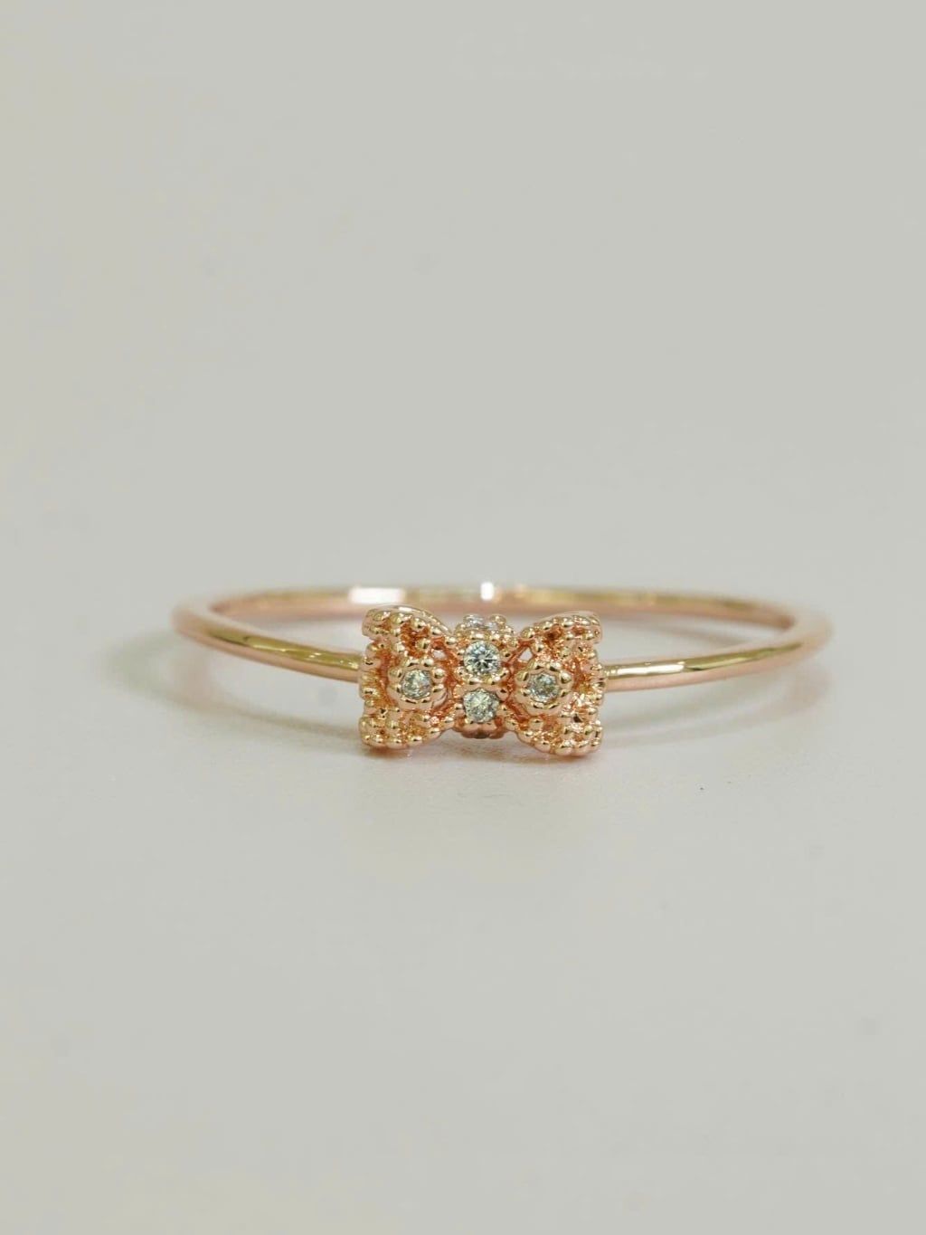 [ancafe.shop]Nhẫn bạc nữ nơ đáng yêu,thanh lịch