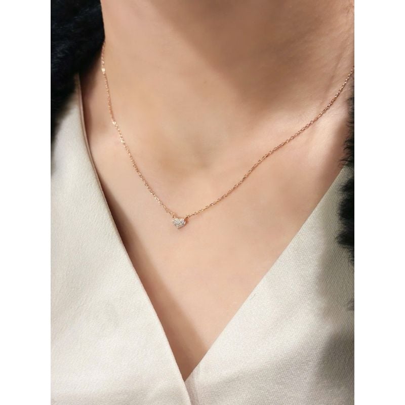 [ancafe.shop]Dây chuyền trái tim đính đá cz xinh xẻo,lung linh