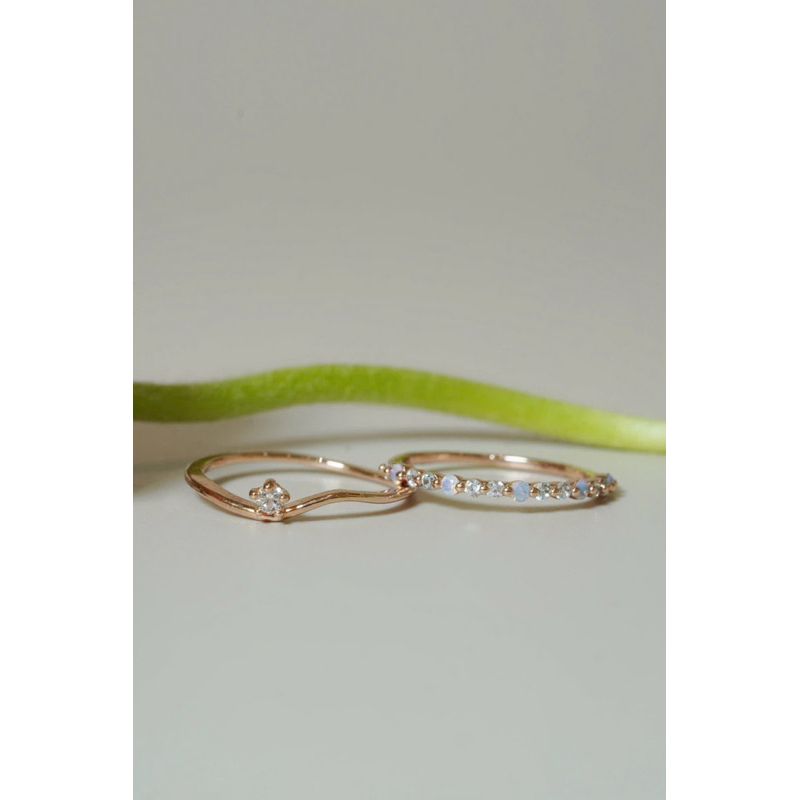 [ancafe.shop]Nhẫn bạc 925 ngón út,đính đá nửa nhẫn,thanh lịch