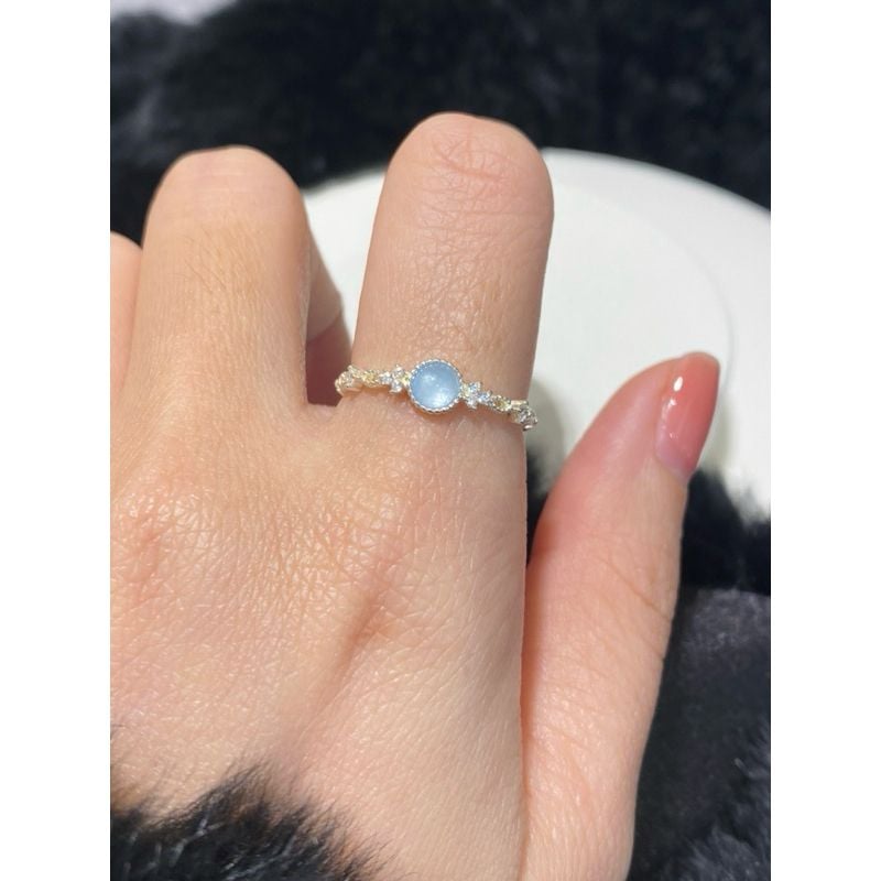 [ancafe.shop]Nhẫn đá, thanh lịch, hàn quốc, bạc nữ nhẫn