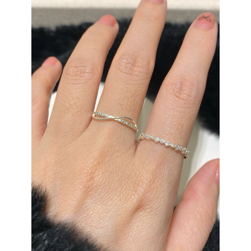 [ancafe.shop]Nhẫn ngón trỏ hạt đá, ngón giữa đá xoắn