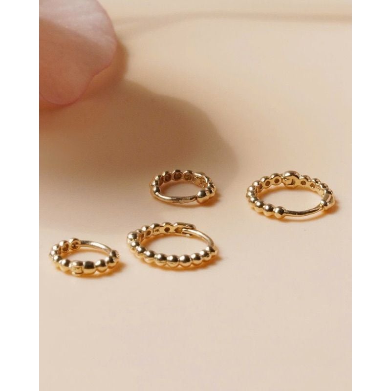 [ancafe.shop]Đôi hoa tai vàng 14k chuỗi hạt bi