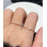 [ancafe.shop]Nhẫn ngón giữa xoắn, trỏ hạt trắng