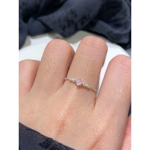  [ancafe.shop] Nhẫn thời trang,bạc mạ hồng, đính đá, xinh xắn, hồng 