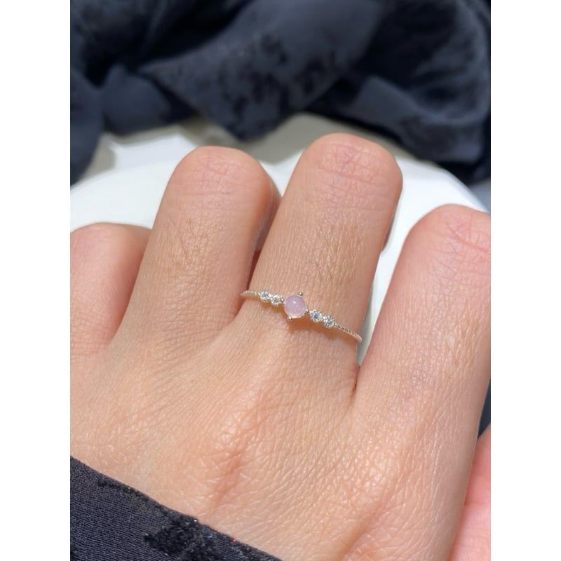 [ancafe.shop] Nhẫn thời trang,bạc mạ hồng, đính đá, xinh xắn, hồng