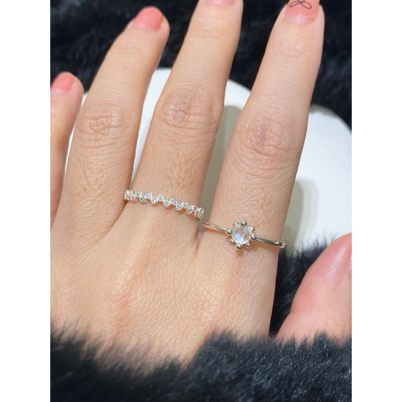 [ancafe.shop]Nhẫn ngón trỏ đá moonstone, thanh lịch