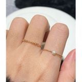 [ancafe.shop]Nhẫn ngón giữa xoắn, trỏ hạt trắng