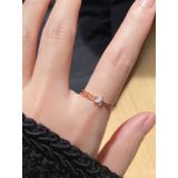 [ancafe.shop]Nhẫn 1 line móc 2 line đá màu