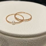 [ancafe.shop]Nhẫn ngón giữa xoắn, trỏ hạt trắng