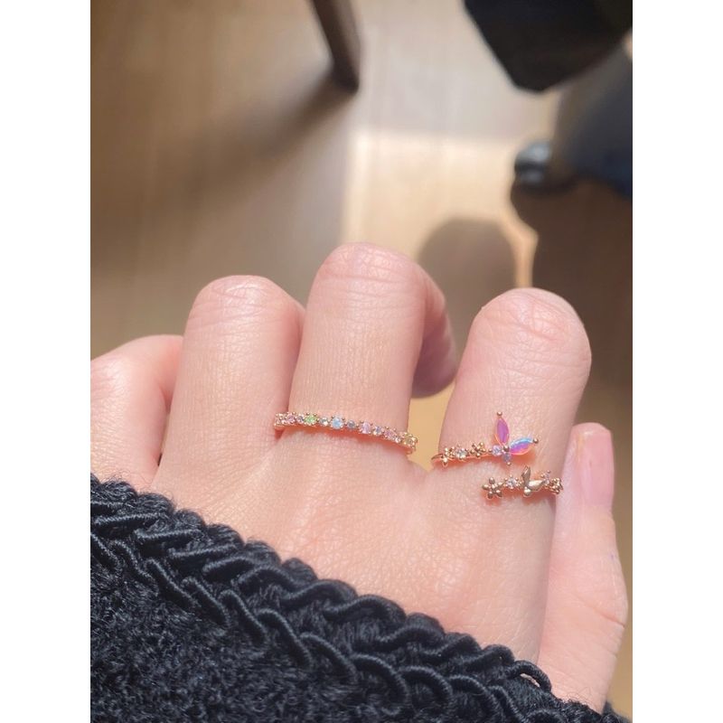 [ancafe.shop]Nhẫn nữ hở freesize bướm đá màu