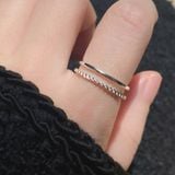 [ancafe.shop]Nhẫn bạc 925 nữ hai line trơn,xoắn thanh lịch