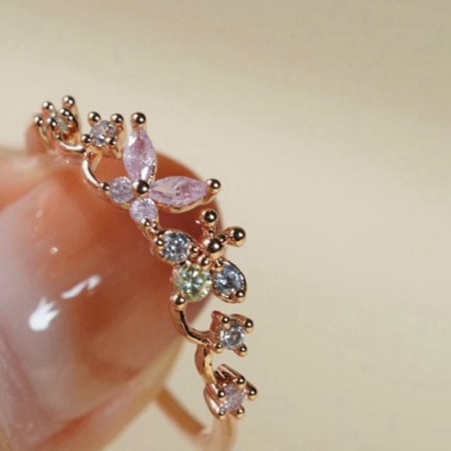 [ancafe.shop]Nhẫn nữ bướm tím đáng yêu,xinh xẻo