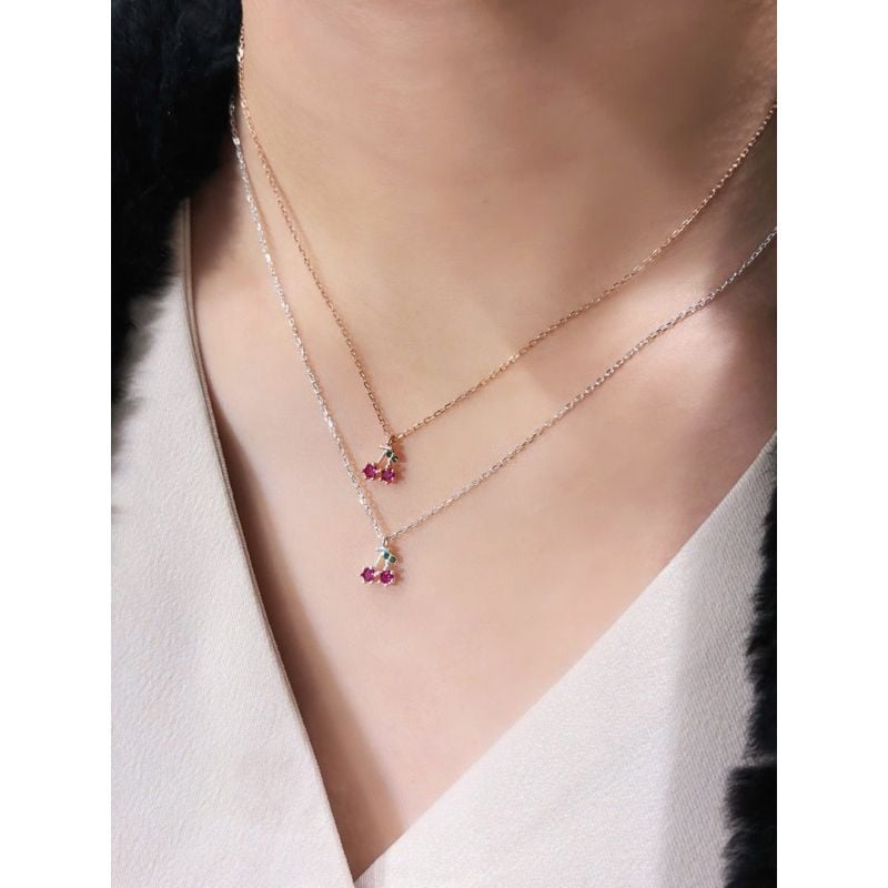 [ancafe.shop]Dây chuyền nữ mặt quả cherry đáng yêu