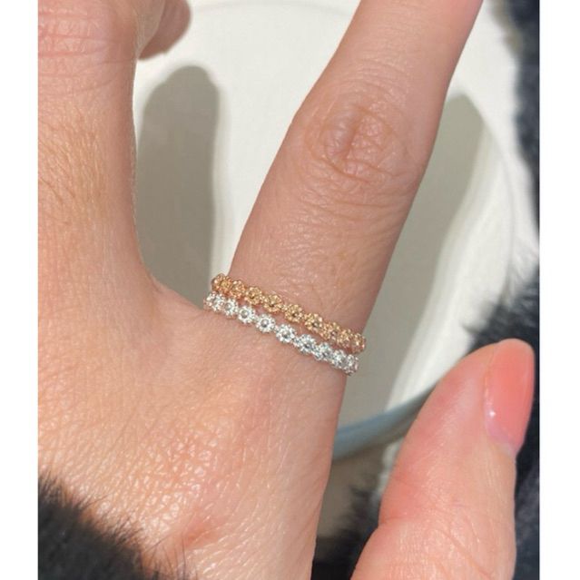 [ancafe.shop]Nhẫn hoa bạc thanh lịch, bông hoa, xinh