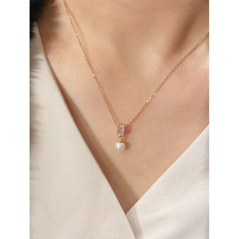 [ancafe.shop]Dây chuyền thanh lịch, ngọc trắng