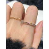 [ancafe.shop]Nhẫn ngón trỏ đá màu, ngón giữa tim nhỏ