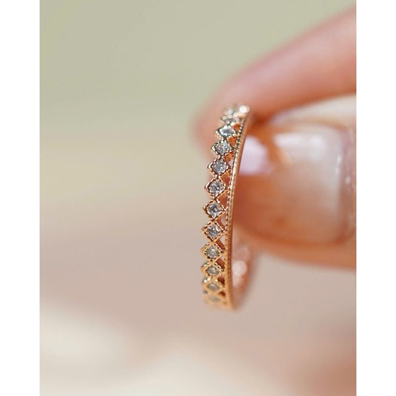 [Ancafe.shop]Nhẫn hình thoi sang chảnh