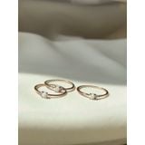 [ancafe.shop]Nhẫn nữ đá màu,hoa 3 cánh đáng yêu