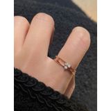 [ancafe.shop]Nhẫn bạc nữ hai line hoa 3 cánh đáng yêu