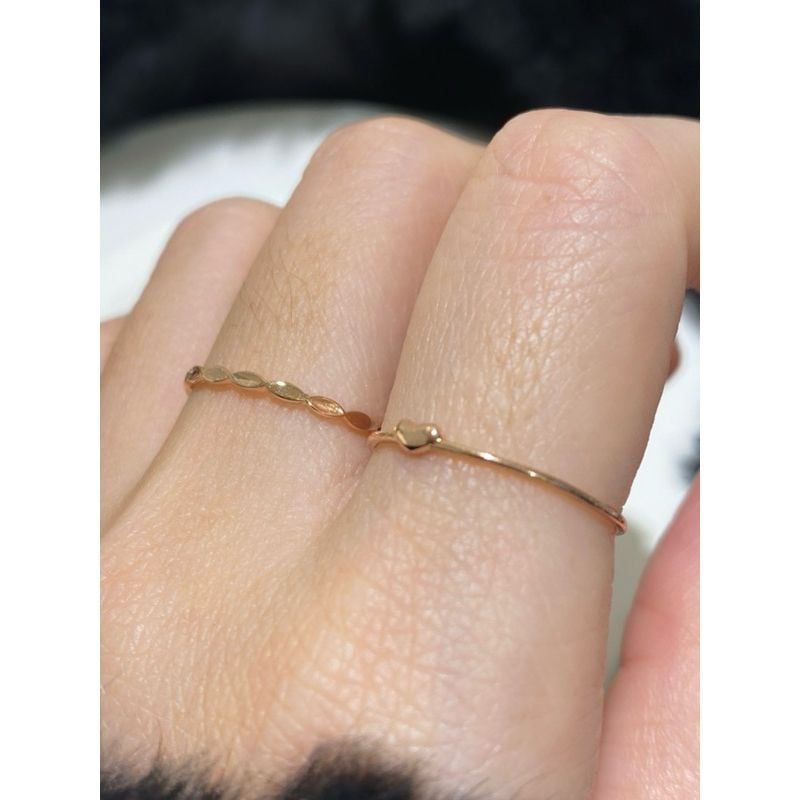 [ancafe.shop]Nhẫn ngón trỏ tim nhỏ thanh lịch, ngón giữa xoắn