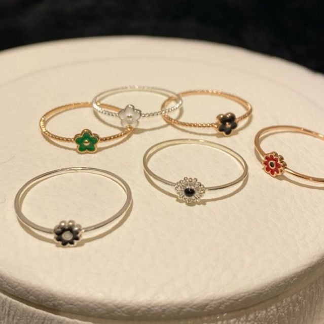 [ancafe.shop]Nhẫn bông hoa nhiều màu, dễ thương, hàn quốc, thanh lịch