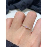 [ancafe.shop] Nhẫn thời trang,bạc mạ hồng, đính đá, xinh xắn, hồng