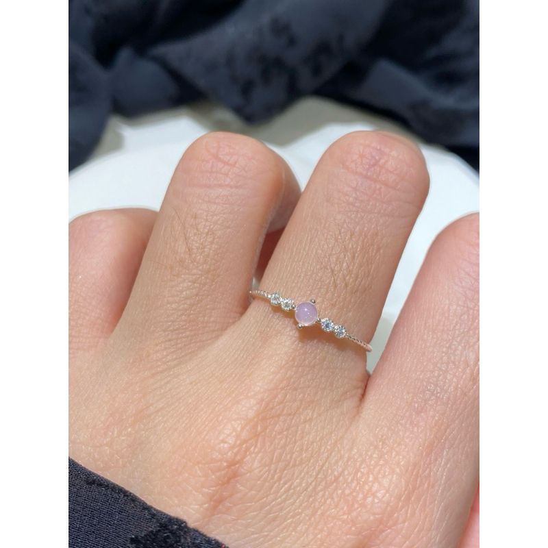 [ancafe.shop] Nhẫn thời trang,bạc mạ hồng, đính đá, xinh xắn, hồng