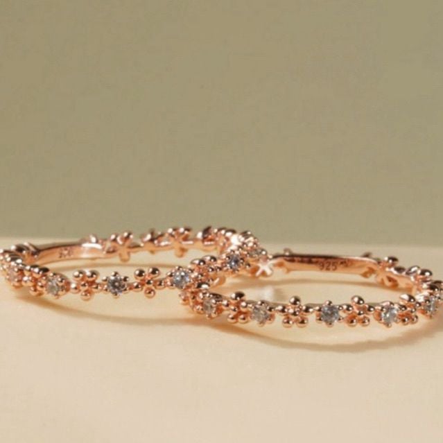 [ancafe.shop]Nhẫn hoa bạc nữ thanh lịch,mảnh mai