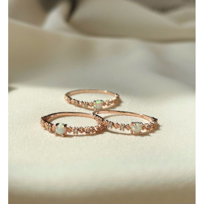 [ancafe.shop]Nhẫn bạc nữ hoa đính đá màu sang chảnh,tinh tế