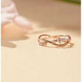 [ancafe.shop]Nhẫn nữ sóng line hoa xanh và bi dễ thương,đáng yêu