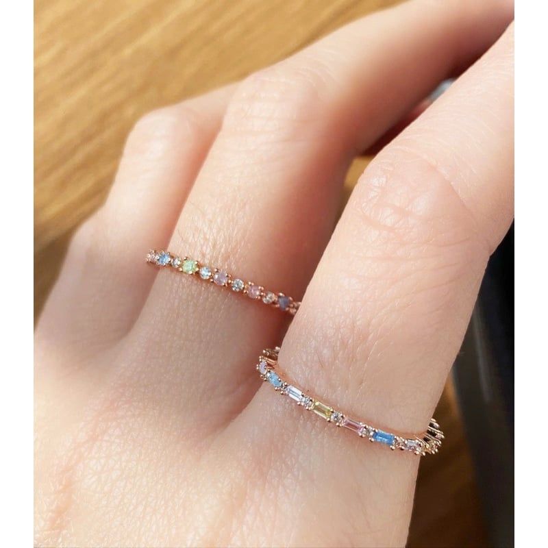 [ancafe.shop]Nhẫn đá màu hình tròn nữ đáng yêu,thanh lịch