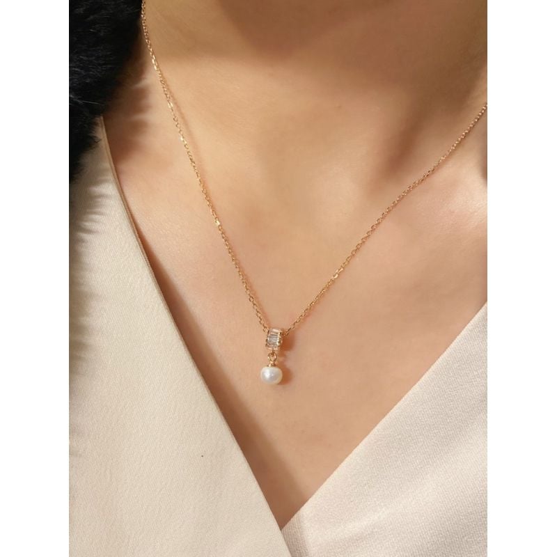 [ancafe.shop]Dây chuyền thanh lịch, ngọc trắng